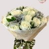 BQ-003 15 white roses / small flowers and green mixed