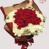 BQ-015 100 roses (50 red and 50 white) / small flower mixed (very big bouquet)