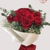 BQ-020 30 red roses, gypsophila, green mixed
