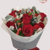 BQ-023 10 red roses / small flower and green mixed
