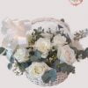 BK-004 15 white roses mixed with small decoration and green